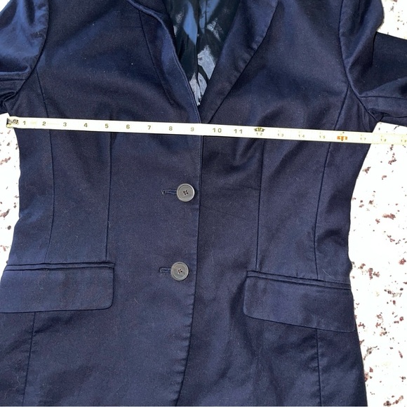 J. Crew 1035 Navy 2 Button Blazer Size 2 100% Cotton Women’s Unworn Blue Sateen - Picture 9 of 12
